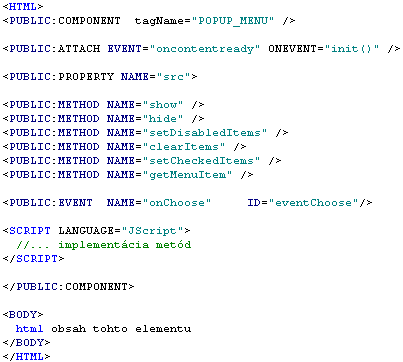 Ukážka zdrojového kódu - popup.htc