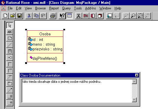 Ukážka CASE Rational Rose